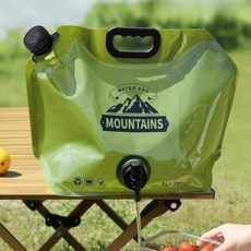 캠핑용품 휴대용 워터백 캠핑 야외 접이식 물주머니 8L, 연한카키, 연한카키, 1개