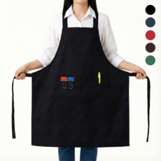 버니박스 폴리 베이직 H형 앞치마, 1개, 블랙