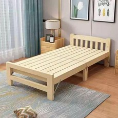 접이식 나무 침대 베드 1인용 원룸 싱글 원목 마루 펀칭 디테일 80cm 맨몸 사은품 없음, 펀칭 디테일 60cm 프리미엄 실크 코튼 포함