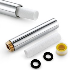 4\" Showerhead Extension Arm w/PP Filter Cartridge 4 Inch 304 Stainless Steel Chrome Shower Extend, 4-inch Chrome