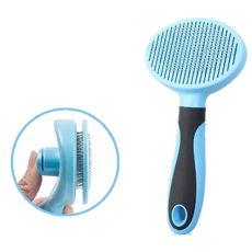 모아펫 반려동물 브러쉬 원터치 슬리커, 라이트스카이, 1개