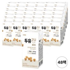 비락 두유 2U 플레인, 48개, 200ml