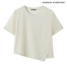 [백화점 홈쇼핑 정품] 미니멈 [미니멈 에브리데이]언발 사이드 트임 포인트 반팔 티셔츠 (EC2KT049D)