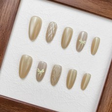 [당일배송] 천안각 우아한 아몬드 디자인 셀프 붙이는 인조팁, 1개, 02 - T530 S