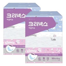 크리넥스 미용티슈 무색무향 180매 6입 X2, 6개입