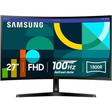 삼성 27인치 에센셜 S3 S36GD 시리즈 FHD 1800R 커브드 컴퓨터 모니터 100Hz 게임 모드 어드밴스드 컴포트 HDMI 및 D-서브 포트 LS27D366GANXZA
