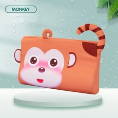 베개 메모리 폼 통기성 수면 지원 여행 쿠션 세척 커버가있는 침대 침구, 1. monkey 45x27x6cm