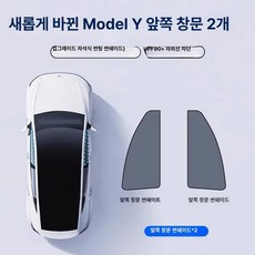 웅즈 주니퍼선쉐이드 테슬라 모델 Y 3 YL 호환 마그네틱 햇빛가리개, 1개, 신형 Y 앞좌석 2패널