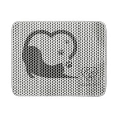 LOVE PET 寵愛 雙層貓砂墊 貓咪圖案 超大加大防水集砂墊, 1個, 灰色,（M）45x60cm, 灰色