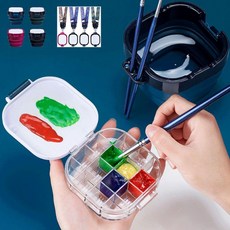 수채 휴대용케이스 물통 수채보조용품 미술 그림, 다크그린-스트랩형