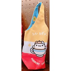 貓貓蟲-咖波 雙面飲料提袋 奇怪咖波 水杯袋, 1個, 奶泡貓夏日coffee lover
