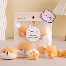【樂優精選】 創意糖果禮袋裝棉花糖軟糖可愛高顏值零食小禮物送男女友兒童卡通, 1個, 柴犬棉花糖6顆裝