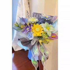 모루 꽃다발 키트 철사 만들기 DIY 모루공예 졸업식, 포우 플라워, 1개