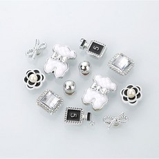 땡스스토리 화이트실버 럭셔리 악세사리 파츠 12P