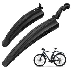 흙 튀김 방지 자전거 앞뒤 머드 가드 흙받이 세트, 1세트, 30cm+39.6cm 블랙