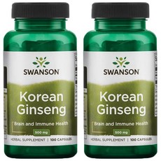 스완슨 코리안 진셍 500mg 캡슐, 100개입, 2개, 100정