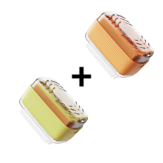 쉽게빨자 솔 달린 빨래 비누 세탁 거품 롤러 케이스 1+1, 노랑1개+주황1개, 1개