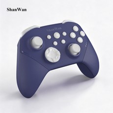 ShanWan 經典Xbox佈局 藍芽無線遊戲手柄 三模連線 六軸陀螺儀 霍爾搖桿, Q34B灰藍色, 1個, T4N