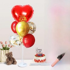 생일 파티 장식 풍선 바닥 드리프트 스탠드 분위기 연출 소품 알루미늄 포일, 1개, 8. 【레드 B형】 하트 테이블 풍선 1M2 (펌프 증