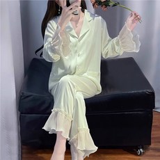水光綢法式甜美睡衣女