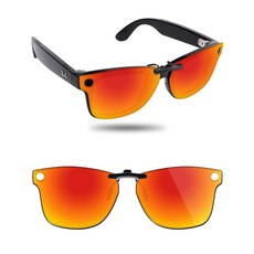 Fiskr 레이밴 Meta Wayfarer RW4008 및 Gen 2 RW4012용 편광 클립온 선글라스 (사이즈 53-22) - 자외선 차단 - 뒤집히지 않음 파이어 레드