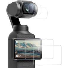블링킹덤 2개 렌즈 보호필름 + 화면 DJI 오즈모 포켓 3 초고화질 9H 강화유리 민감한 터치 긁힘 방지 기포, 블링킹덤 2개 렌즈 보호필름 + 화면 DJI 오즈모 포