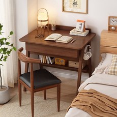 자취방 원룸 미니책상 소형 작은 원목 컴퓨터 침실 데스크 책상 1인용 공부, 04. 60cm 원목 2단