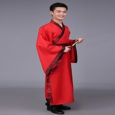 男漢服 書生直裾大氅 古代官服 演出表演服飾