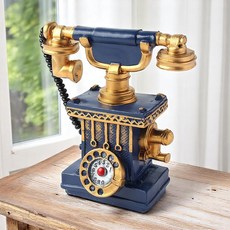 유럽풍 레트로 전화기 저금통(블루) 인테리어