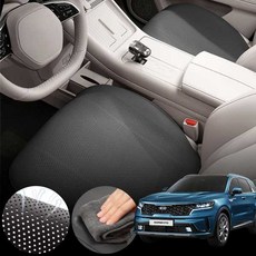 기아 쏘렌토(MQ4) 1.6(하브) 차량용 초슬림 통풍 시트 커버 블랙 2개 세트