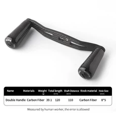 카와 낚시 릴 카본 핸들 릴 길이 130mm 구멍 크기 7x4 및 8x5mm 정장 daiw shiman 낚시 로커 액세서리 스피닝릴, 블랙 8x5mm