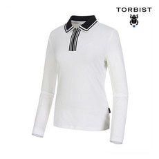 톨비스트 (여성)카라 배색 반집업 티셔츠_GACW0-WKL040_OW1