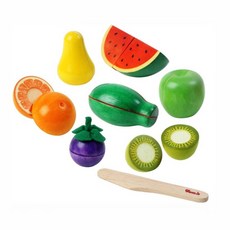 원목 자르기 놀이 요리 준비 소꿉장난 장난감 과일 소꿉놀이세트 유아주방놀이 주방놀이세트 아기주방놀이 원목모형, 1개