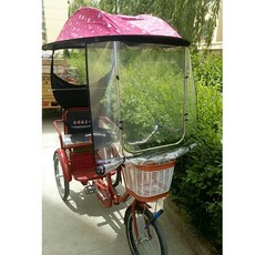 캐노피 차양막 오토바이 비가리개 가리개 햋빛 로즈 레드 24V, C. 삼륜차 캐노피로즈 레드  핸들 베이스, C. 삼륜차 캐노피로즈 레드 핸들 베이스