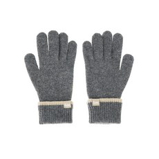 리 배색 니트 장갑 차콜 379260