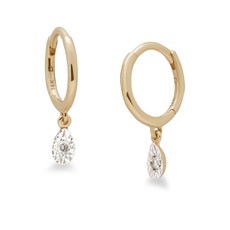 모니카비나더 14K 재활용 옐로 골드 다이아몬드 이어링
