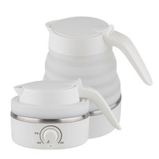 여행용 접이식 전기포트 600ml 프리볼트 110V 220V 겸용 실리콘 미니 전기주전자 캠핑용 컵라면 햇반 데우기 분유포트 출장 유학 필수템