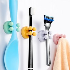 접착식 실리콘칫솔걸이 욕실정리 면도기수납홀더, 그레이