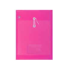 【Databank】A4直式縄扣公文袋附名片袋12入組，文件檔案收納整理好幫手, 紅色, 12個