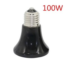 발열전구 온열 열등 반려동물 난방 조명 E27 25W~100W 스몰 원추형 세라믹 이미 터 열 전구 블랙 파충류 Brooder 램프 1Pc, 100W