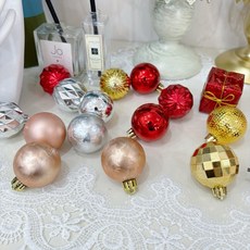 聖誕球福袋 電鍍球裝飾 聖誕樹裝飾球 多款電鍍聖誕裝飾球組合, 1個, 01-銀色4玫金色4