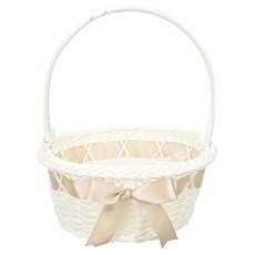 FRCOLOR 플라워 바스켓 꽃바구니 18×21cm 웨딩 손잡이 꽃병 플라스틱 소재 결혼식 피로연 수납 바구니