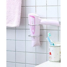 台灣製造 雙花款 304不鏽鋼吹風機架 鑽孔固定 經典俐落設計置物架 浴室收納好幫手, 1個, 小款（直徑7.5cm）