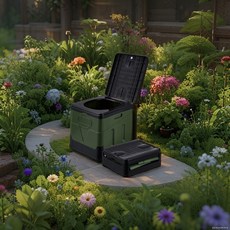 이동식 변기 접이식변기 캠핑 휴대용 실외활동 긴급 간이 화장실, 1개, 그린