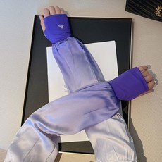 涼感冰絲防曬袖套 漸變寬鬆透氣手袖 戶外運動袖套, 高品質漸變紫色 寬鬆, 1個