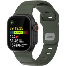 파우트 애플워치 호환 실리콘 스트랩 스포츠 밴드 38/40/41/42/44/45/46/49 mm, 포레스트 그린