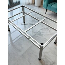 스테인리스 사각 식탁 테이블 프레임 조립식, 1인용, 높이 50 단일 가로 빔 두꺼워짐 60x120x0cm