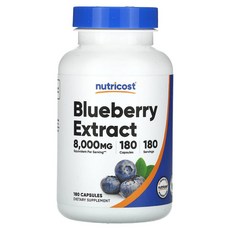 Nutricost 블루베리 추출물 160mg 캡슐 180정 NCS-00809, 1개