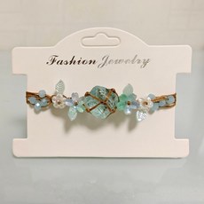 台灣出貨 原創Macrame手工編織森系網兜原石琉璃手鍊 超仙學生手繩 小眾設計款