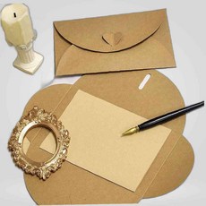 LETEO-셀러프렌드수입 크라프트 편지 예쁜 엽서 봉투 우편